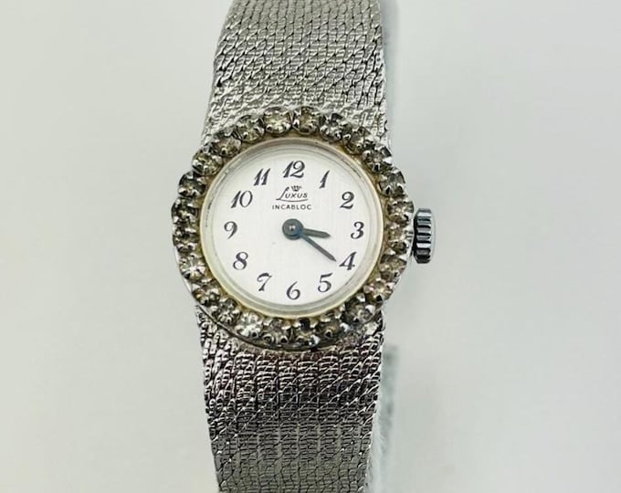luxus Vintage ladies watch, stainless steel mechanic watch , serviced and water resistant incabloc.
