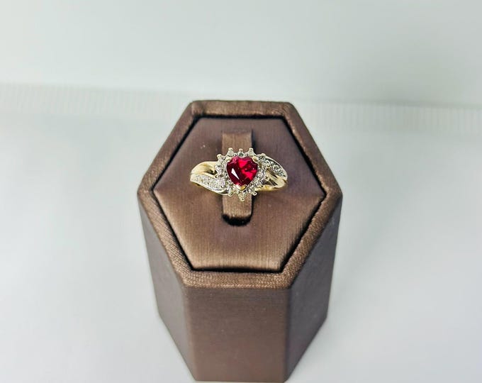 Vintage 10k Gold Sapphire and Diamond Ring | Art Deco Jewelry
