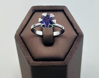 Vintage Amethyst Sterling Silver Ring – Natural Brazilian Gemstone, Hallmarked Size Q