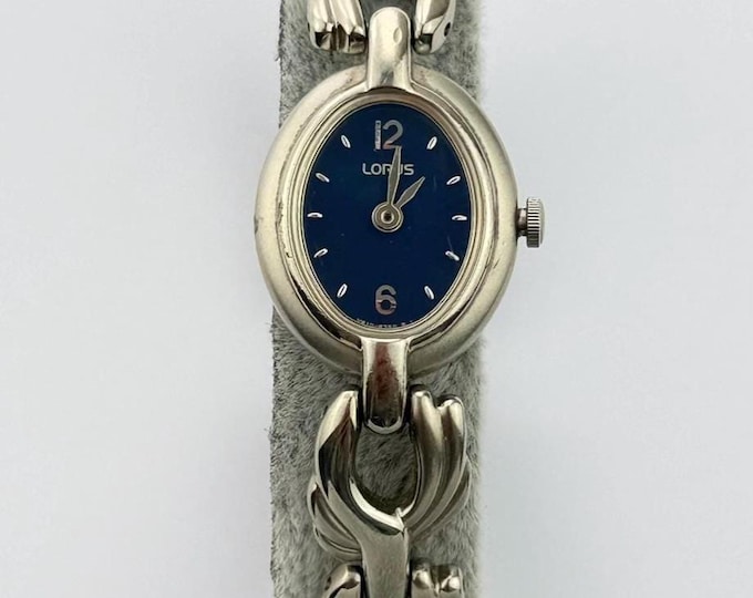Vintage Lorus Ladies Stainless Steel Bracelet Watch Blue Dial Quartz New Battery