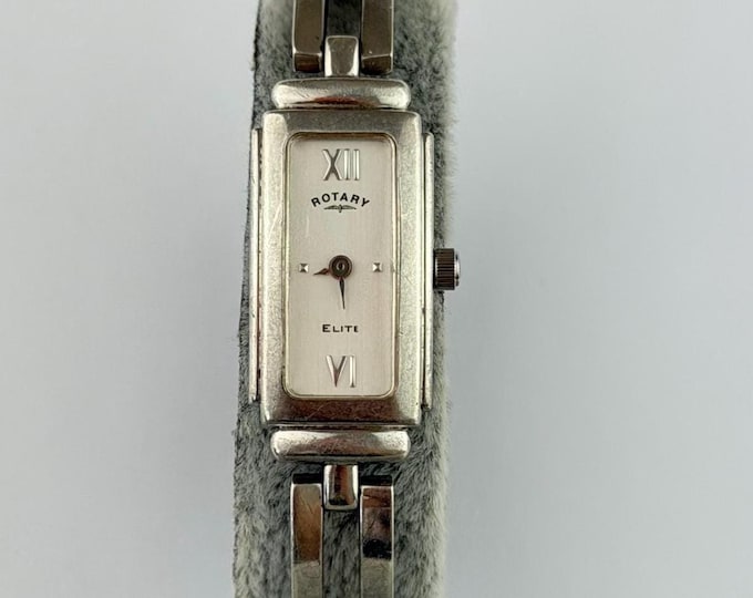 Rotary elite ladies vintage watch , sterling silver 925 , hallmarked fully , working condition