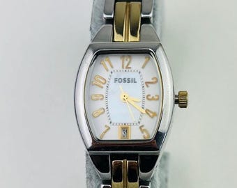 Fossil F2 Black Dial Square Silver Tone Case Black Enamel  display picture 1