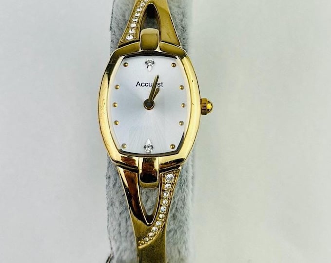 Vintage Accurist Gold Plated Stainless Steel Watch, Quartz Movement, New Battery Fitted