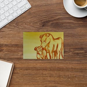 Greeting card - Safari Lioness and Cub