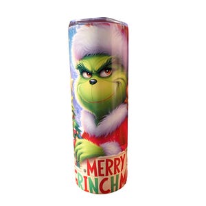 GrinchMas 20oz Tumbler Holiday Drinkware Gift, Funny Grinch Design for Coffee & Cold Drinks