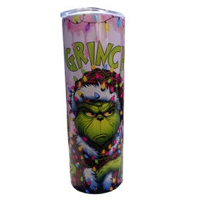 Grinch 20 oz-beker - geïsoleerde kerstbeker, geïsoleerde kerstbeker, drinkgerei voor de feestdagen, grappig Grinch-ontwerp voor koffie en koude dranken
