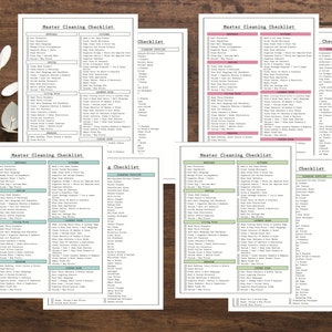 Lista de verificación de limpieza maestra, limpie toda su casa, guía de limpieza definitiva, color a granel, limpieza profunda de su hogar, descarga instantánea, tamaño carta