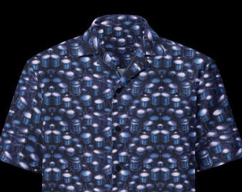 Men's button down collared shirt, Oversized fit, 65-35 Polyester, Breathable design,