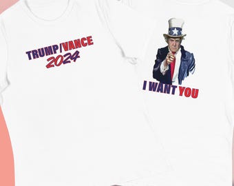 Women's T-Shirt, Donald Trump, Uncle Sam, I Want U, America, Republican
