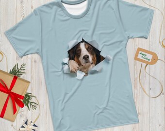 Unisex T-Shirt Short Sleeve T-Shirt, Dye Sublimation, Print All Over, Tigers, Crew Neck, Pre-shrunk, Waves, Patterns, 3D, Green