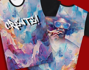Men's Short Sleeve T-Shirt, Dye Sublimation, Print All Over T-shirt, Creative, 420, Weed, Art, Abstract, Custom Design,