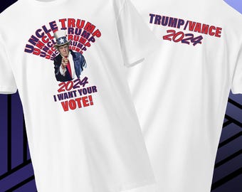 Unisex T-shirt, DJT, Trump, Uncle Sam, Republican, Vote, Vote 2024, Design, Custom, President