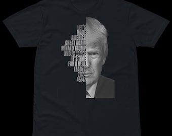 Unisex T-Shirt Donald Trump, DJT, Front only.