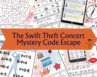 Escape Room Printable for Kids, Puzzles for Children, Family Game Night, DIY Escape Room Kit, Birthday Party Games, Swift, Music, Concert