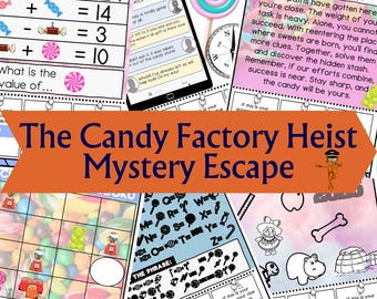 Escape Room Printable for Kids, Party Game Activity, Candy Escape Room, Scavenger Hunt for Children, Family Game Night, DIY Mystery Puzzle
