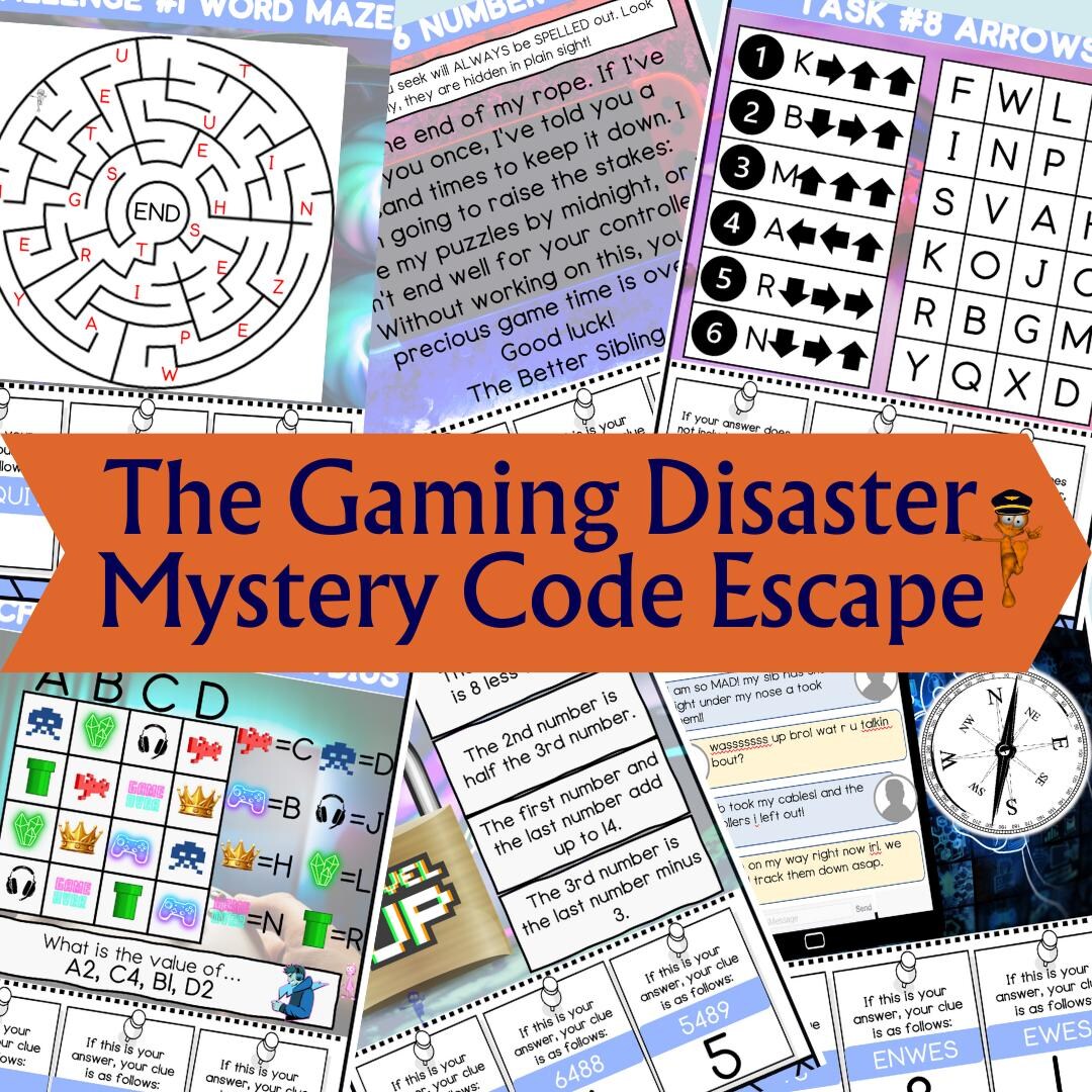 Party Printable Escape Room for Kids, Gaming Code Activity, Family Game ...