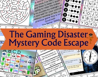 Party Printable Escape Room for Kids, Gaming Code Activity, Family Game Night, DIY Escape Kit, Mystery Puzzle Codes, Party Games for Child