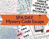 Spa Day Escape Room, Escape Room Printable for Kids, Family Game Night, Birthday Party Game, Mystery Puzzle Activities, DIY Printable Game