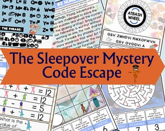 Party Printable Escape Room for Kids, Sleepover activity, Family Game Night, DIY Escape Kit, Mystery Puzzle Codes Escape Room for Children