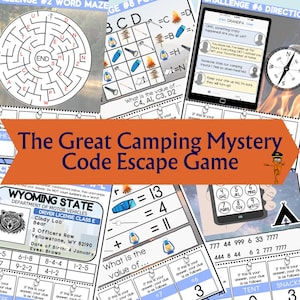 Printable Escape Room for Kids, Camping Escape Kit, DIY Escape Room Printable, Party Games, Family Game Night, Camp Activities for Children