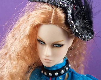Barbie Black Feathered Fascinator Hat by Pam Maness for TFS