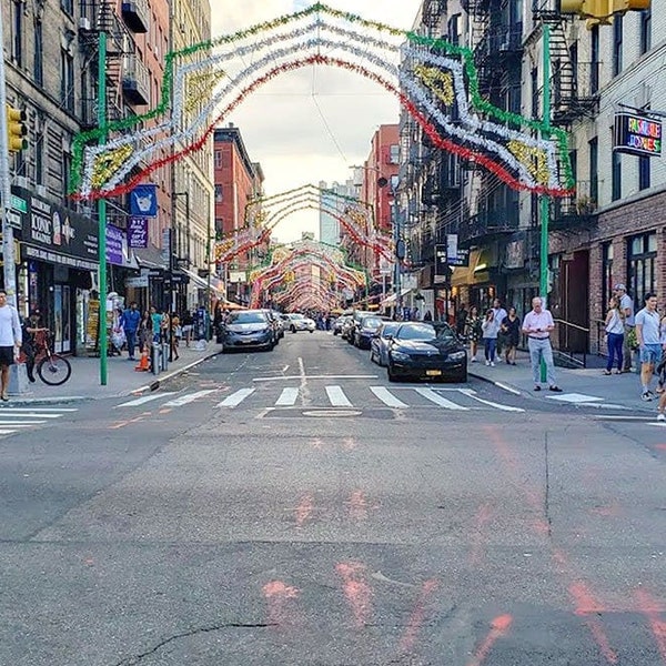 A-121 12" Fashion Doll Photography Backdrop - Wide - San Gennaro Festival Little Italy NYC