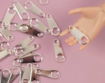 12" Fashion Doll Faux Metal Zipper Pulls - 2 Piece Set