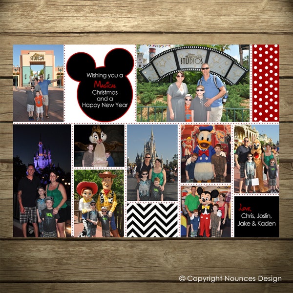 Disney Collage Holiday Card Photo Card - Mickey Mouse
