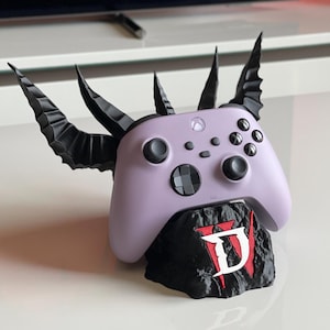 Podstawka pod kontroler Demon Horn, uchwyt na kontroler Dark Fantasy, podstawka pod PS5 i Xbox, gotycki wystrój do gier, prezent dla gracza, unikatowa aranżacja biurka