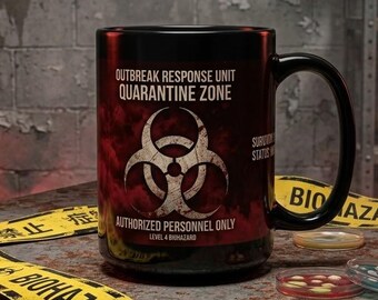 Outbreak Response Unit Quarantine Zone Mug | Biohazard Coffee Cup