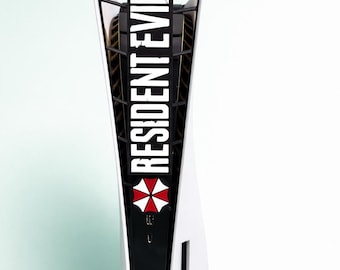 Cubierta de ventilación para consola PS5 de Resident Evil (2 tamaños) / Rejilla de ventilador con logo de paraguas para PS5 / Decoración para juegos de PS5 / Modificación para consola de juegos de terror / Regalo para gamers