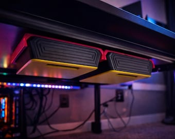 Under Desk Drawer for Gaming Setup | Clamp-On Cable & Accessory Organizer | 3D Printed Desk Mod