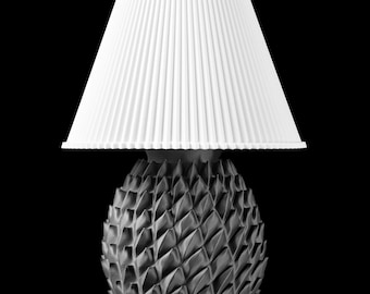 3D Printed PINE Lamp – Pinecone Scale Texture, Matte Black Nature Inspired Table Lamp