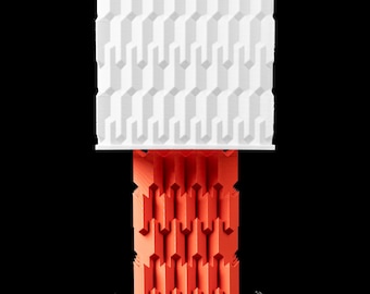 UPLINK 3D Printed Geometric Lamp – Brutalist Column Base, Textured Shade, Modern Decor