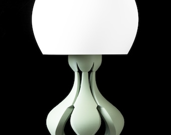 ZARI 3D Printed Tulip Arc Table Lamp – Organic Sculptural Bedside Light