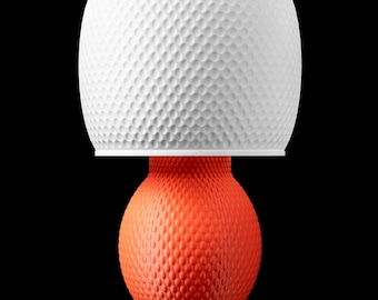 OSO Lamp – 3D Printed Sculptural Table Lamp, Bold Orange Base, Textured Shade (Bulb Included)