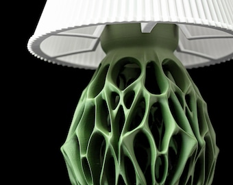 VESSEL 3D Printed Voronoi Lamp Base – Organic Cell Lattice Sculptural Light