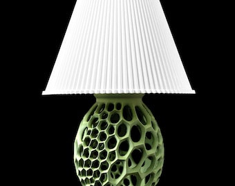 VIRUS 02 - 3D Printed Honeycomb Egg Lamp – Botanical Green Lattice Bedside Light