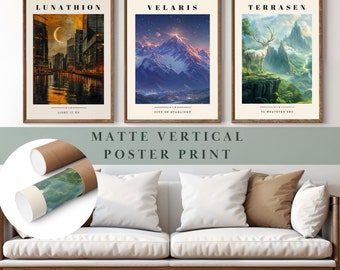 Thron aus Glas Gedruckt Poster Acotar Print Poster SJM Fan Art Poster UNGERAHMT Wandkunst Terrasen Lunation Velaris BookLover