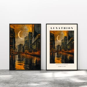 Lunathion Inspired Print Digital Download Crescent City Printable Bookish Wall Art Booknook Corner Booktok Book Lovers Gift
