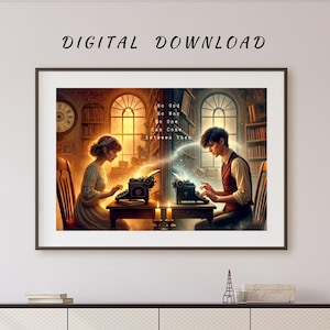 Iris and Roman Digital Download, Divine Rivals Printable, Bookish Wall Art, Divine Rivals Merch, Ruthless Vows Fan Art Rebecca Ross