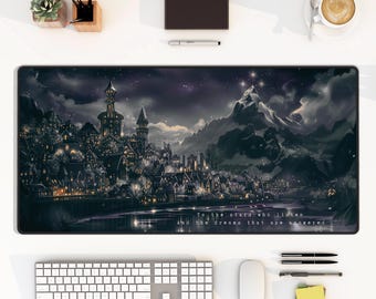 Velaris Goth Desk Mat Acotar Mouse Pad, Night Court, City of Starlight Gothic Bookish Merch, Book lover gift, ACOTAR , Goth Large Desk Mat