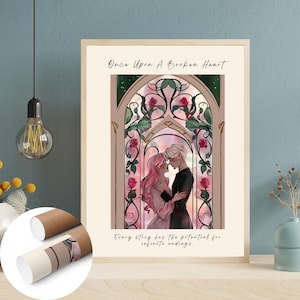 Once Upon A Broken Heart Print, Infinite Endings,  UNFRAMED Wall Art, Stephanie Garber, Jacks Prince of Hearts Evangeline Fox, Booktok Art