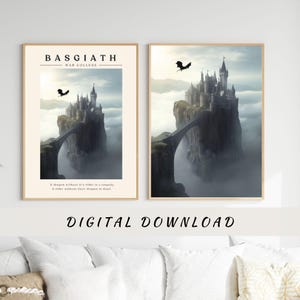 Fourth Wing Art Print Basgiath War College digital download, Parapet art download, Fourth Wing Merch, Rebecca Yarros Dragon Art bookish gift