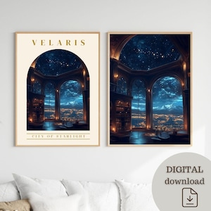 Velaris House of Wind City of Starlight ACOTAR inspired wall art digital print Instant Digital Download Nightcourt Sara J Maas Booktok