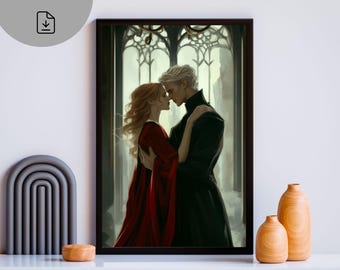Stampe artistiche con manette alchemiche Fan art di Dramione Dark Academia Decor (download digitale)