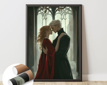 Manacled Alchemised Poster SenLinYu Dramione Fanart Print  Dark Romance Wall Art Gothic Castle Dark Academia Bookish Wall Decor