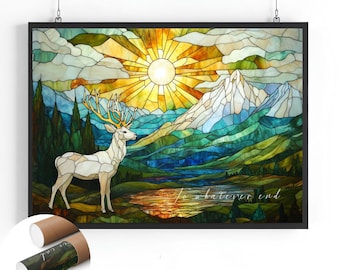 Throne of Glass Inspired Stained Glass Print To Whatever End Landscape UNFRAMED Wall Art Terrasen Print SJM Booktok Wall Art