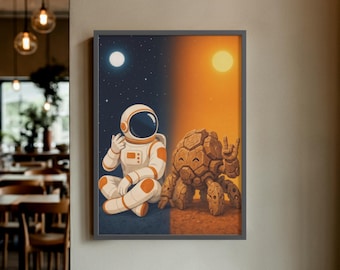 Grace and Rocky Save the Stars Inspired Art Print | Project Hail Mary Fan Art | Sci-Fi Bookish Print