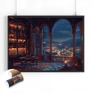 House of Wind Velaris ACOTAR City of Starlight UNFRAMED Wall Art ACOMAF Night Court Library Sarah J Maas Rhysand and Feyre Fan Art